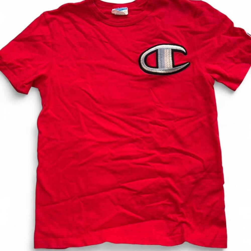 Red stitched champion small t shirt